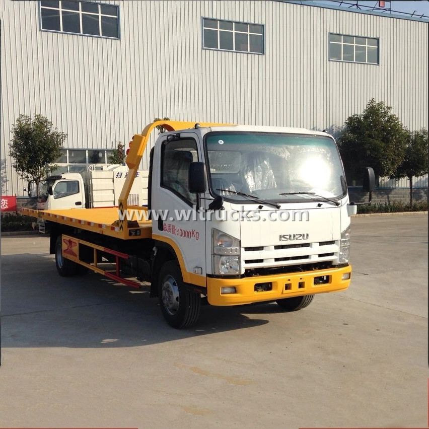 Japan Isuzu 8 ton Full Landing Recovery Flatbed Wrecker Tow Truck