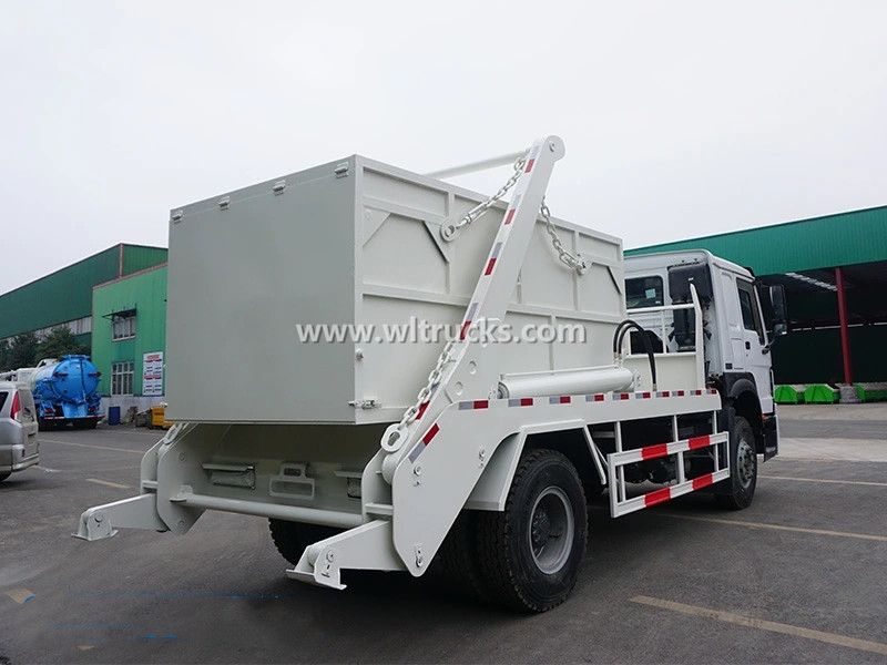 Sinotruk HOWO 10m3 Skip Loader Swing Arm Garbage Truck