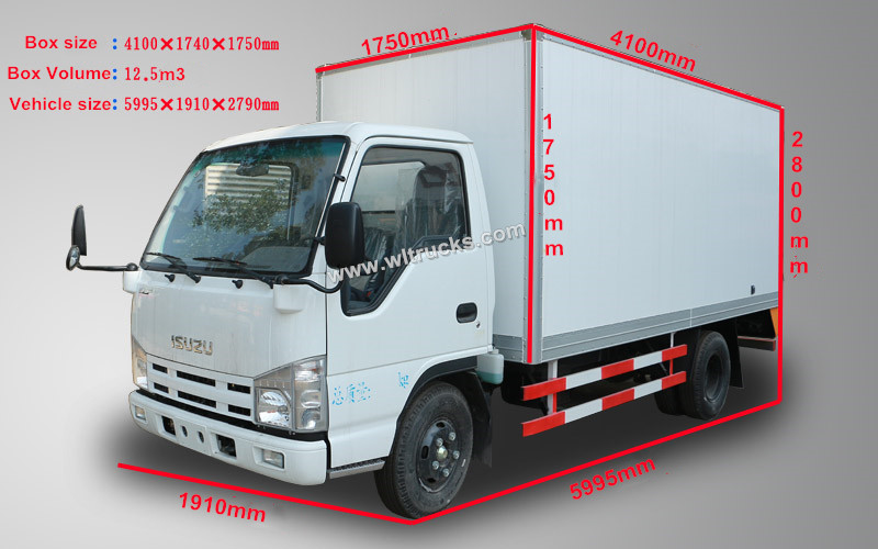 Small Isuzu 3 ton freezer refrigerator box detailed configuration