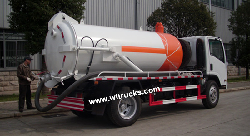 Isuzu 8000L sewer vacuum sewage suction truck