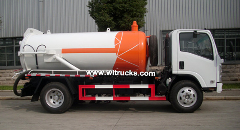 Isuzu 8cbm sewer vacuum sewage suction truck