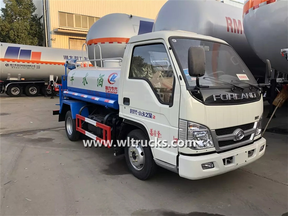 Mini 3m3 construction road water sprinkler truck