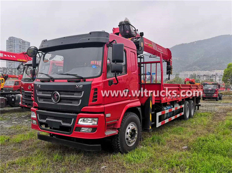 6x4 Shacman Xuande X6 Sany Palfinger 12 ton truck mounted crane