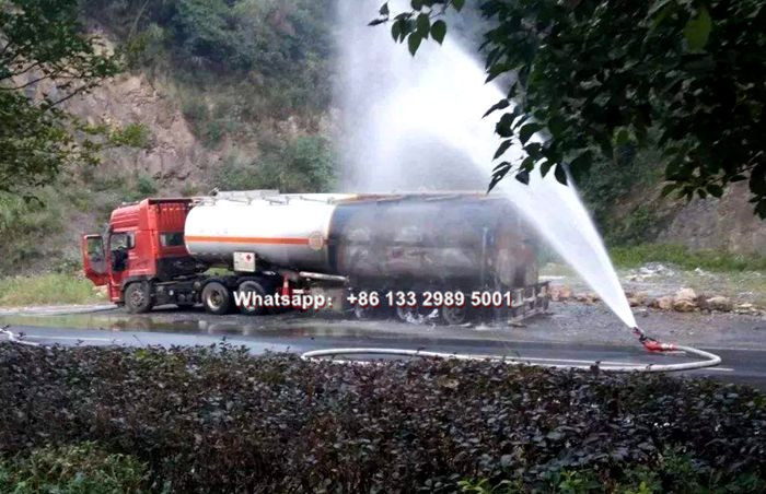 Fuel oil tanker truck caused fire and explosion