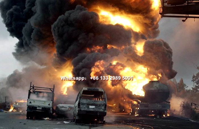 Fuel oil tanker truck explosion pictures