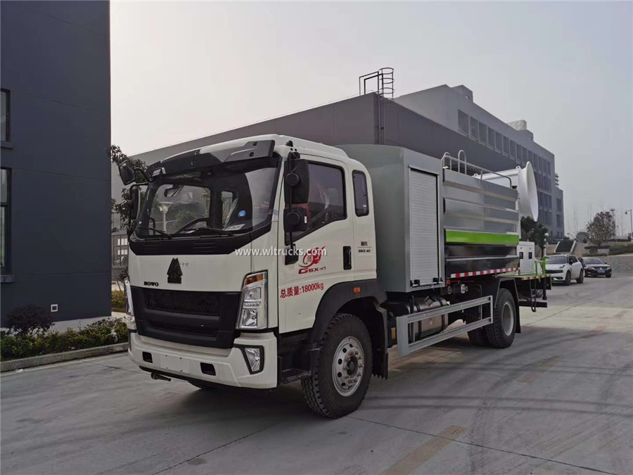 Howo 12000L disinfection and dust suppression truck