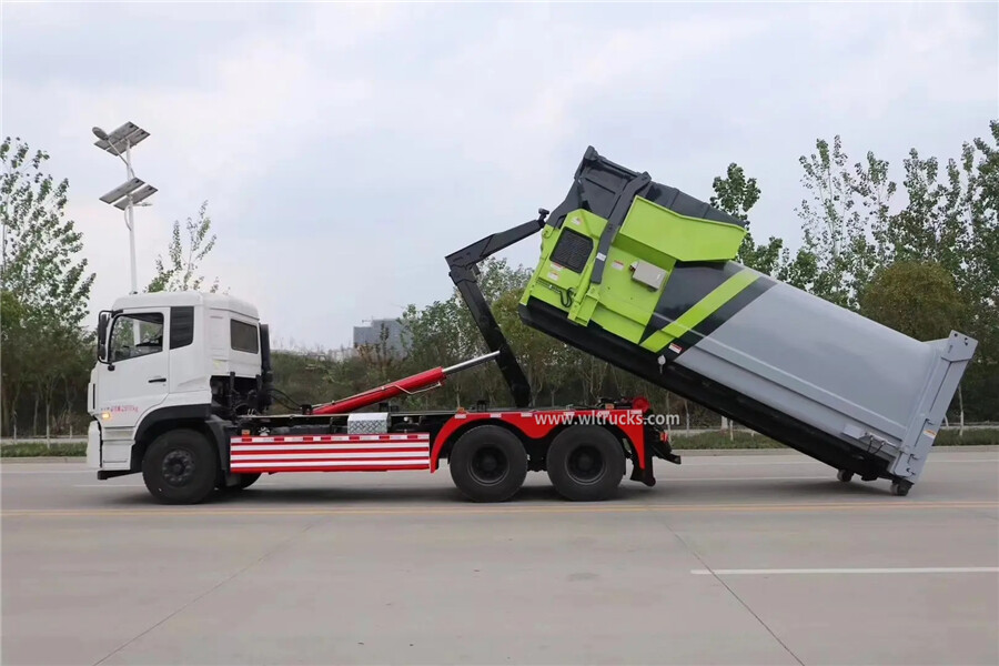 10 tyre Dongfeng kinland 16-18 cubic meters hydraulic lifter garbage truck