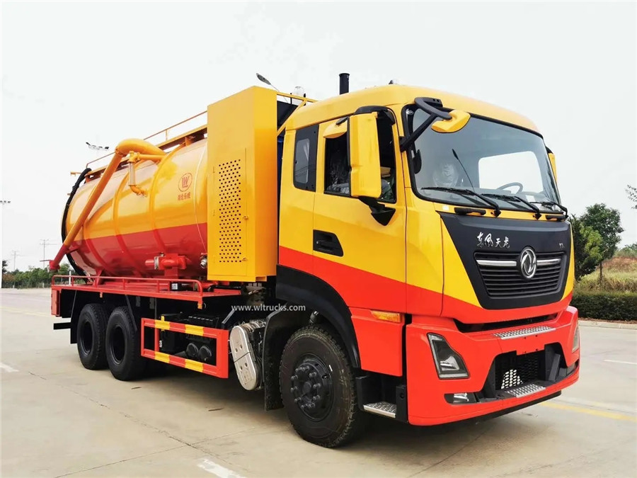 10 tyre Dongfeng kinland 22cbm sewage vacuum jetting truck