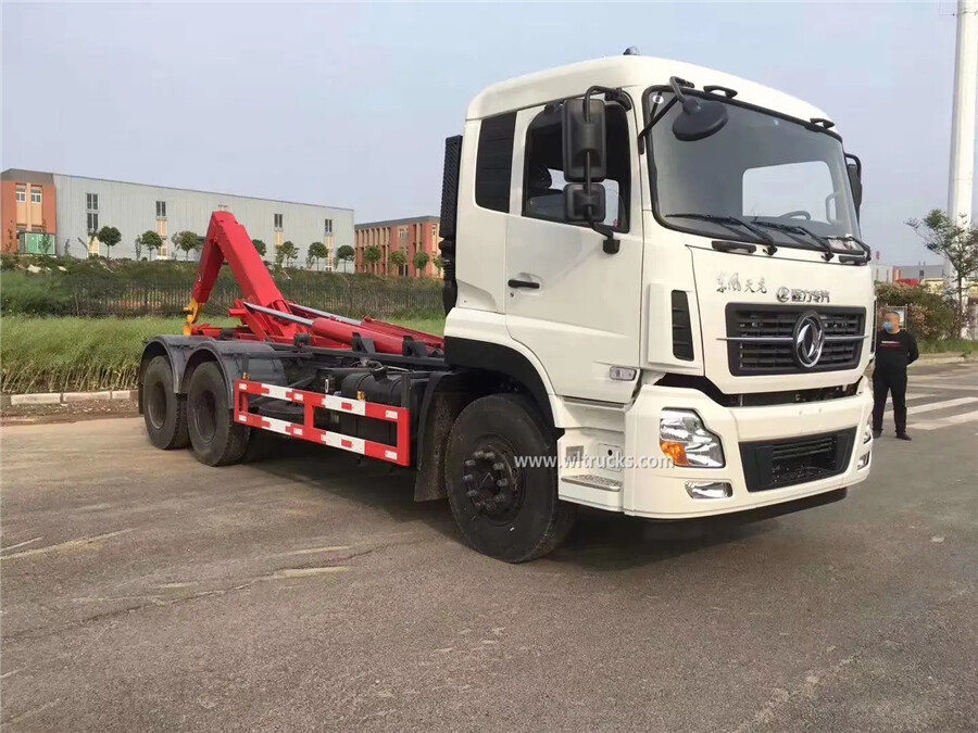 10 wheel Dongfeng kinland 16-18cbm hook arm lifting garbage truck