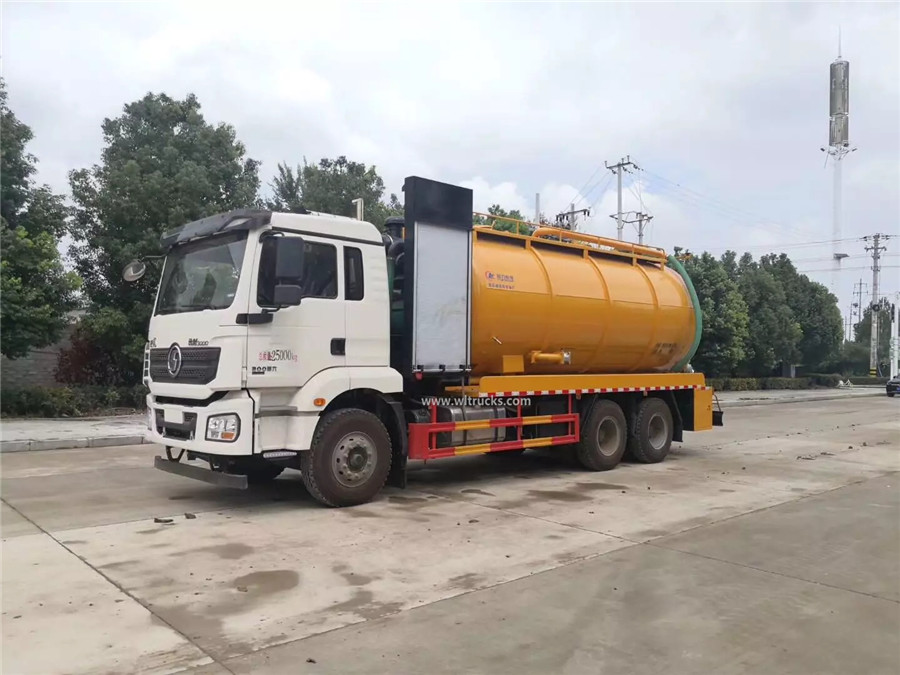 10 wheel Shacman 20000L sewage vacuum jetting truck