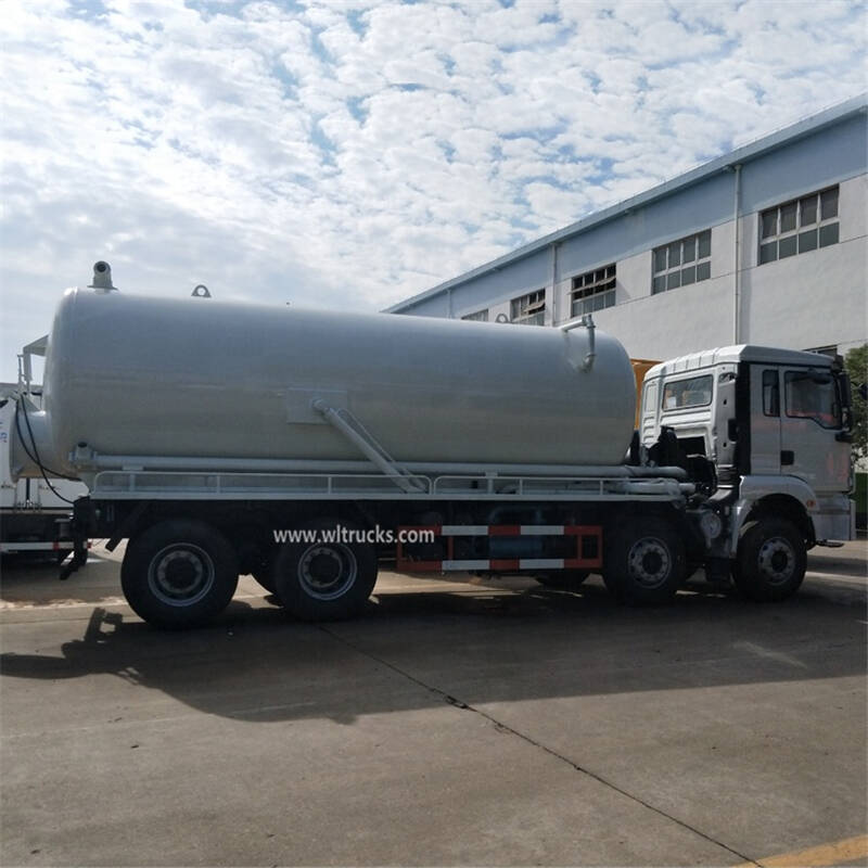 12 wheel Shacman 25cbm vacuum sewage suction truck