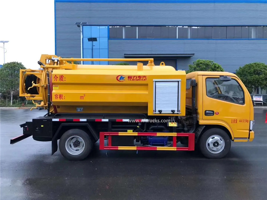 6 tire Dongfeng 5000 liters sewer jetting trucks