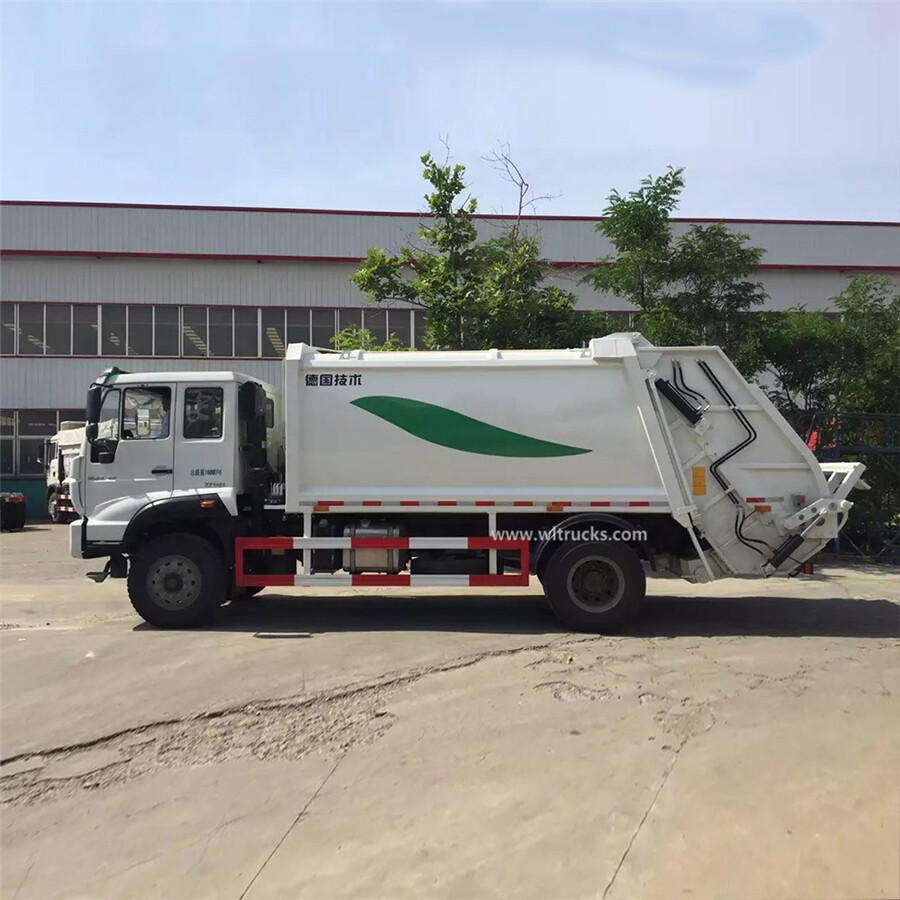 6 tire Sinotruk Steyr 12 ton compactor rubbish truck