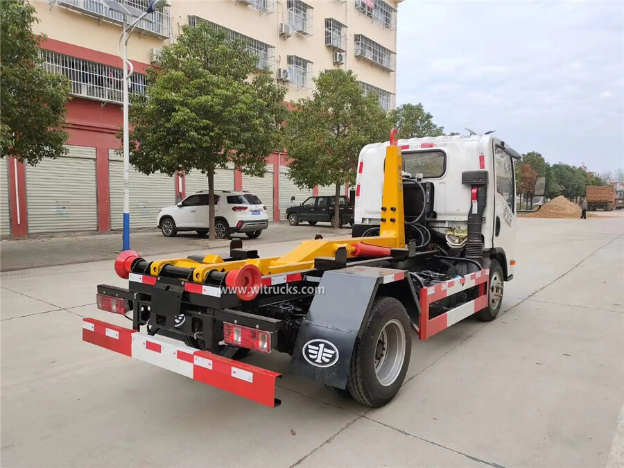 China FAW 5-6 cubic meters hydraulic lifter garbage truck