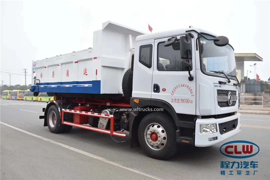 DFAC 10-12 cubic meters hydraulic lifter garbage truck