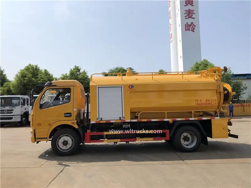 DFAC 8 ton combined sewer jetting vacuum tanker truck