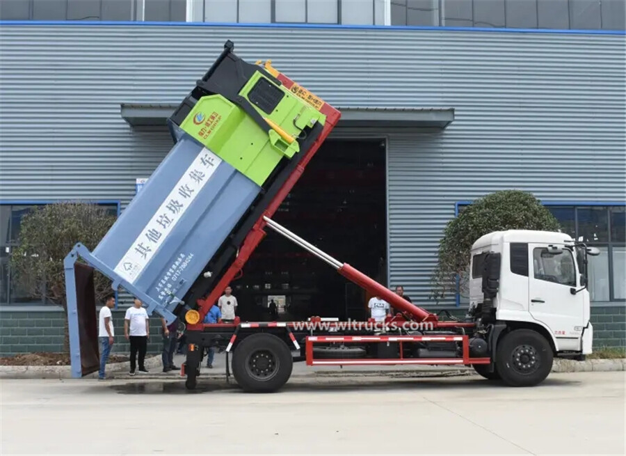 Dongfeng Kinrun 10000-12000L hook arm garbage truck