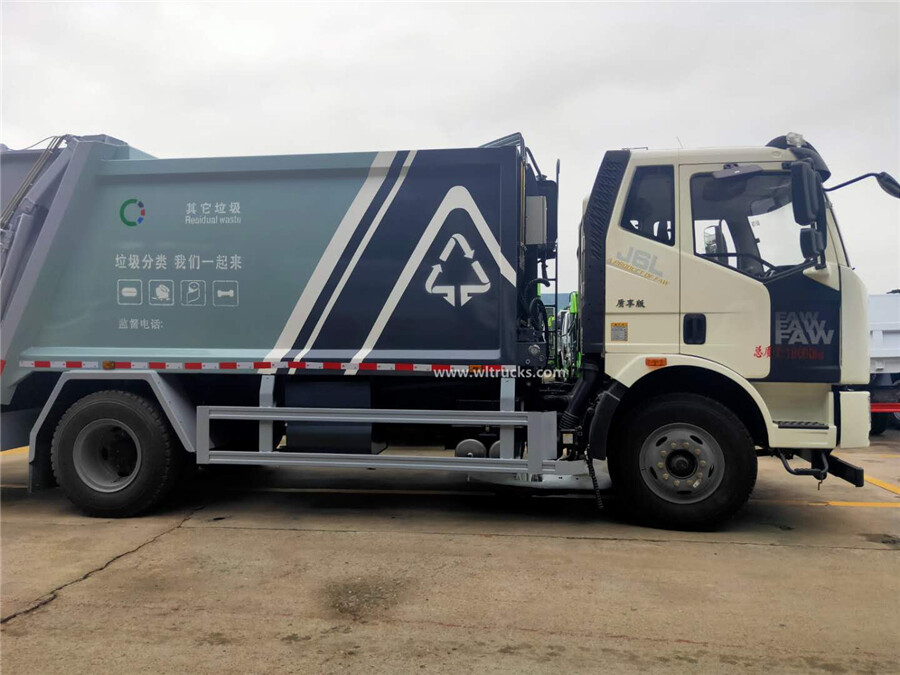 FAW 10-14m3 compactor garbage collection truck