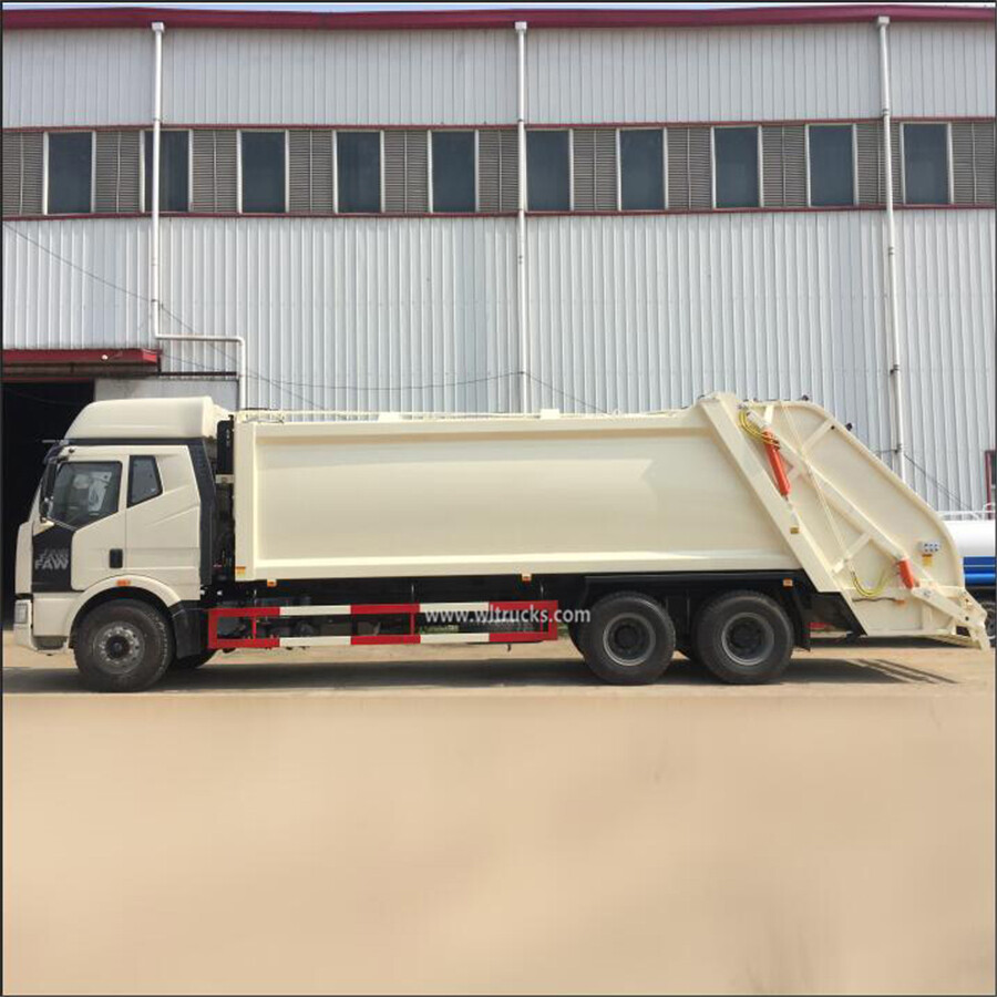 10 wheel FAW 16-20m3 compactor rear loading waste truck