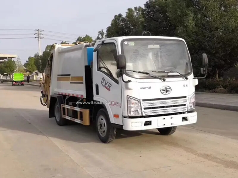 FAW 5cbm mini compactor garbage truck