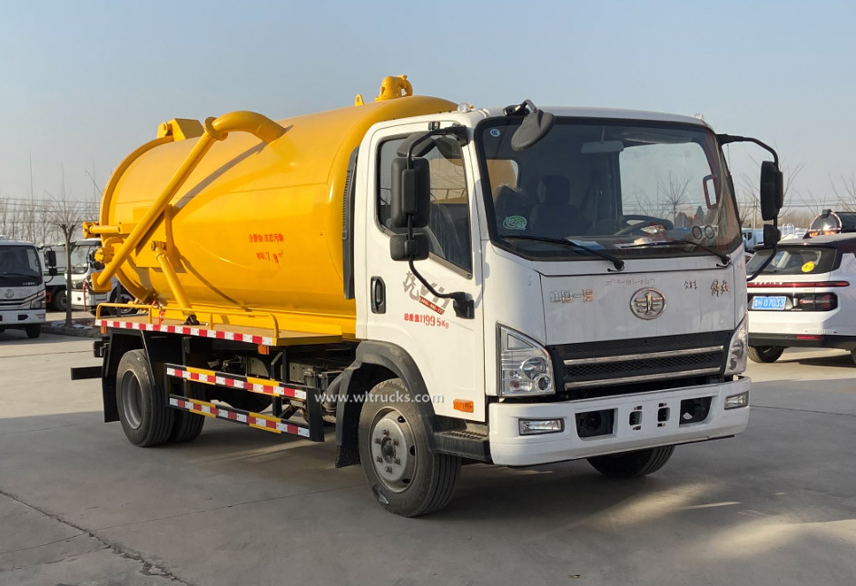 FAW 8000L sewer cleaner truck