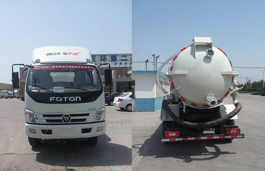 Foton 6000L to 8000L vacuum sewage suction truck