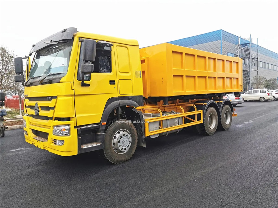 10 tire HOWO 16-18m3 arm roll garbage truck