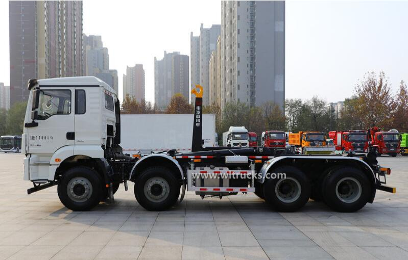 12 tire Shacman 20m3 hook arm lifting garbage truck