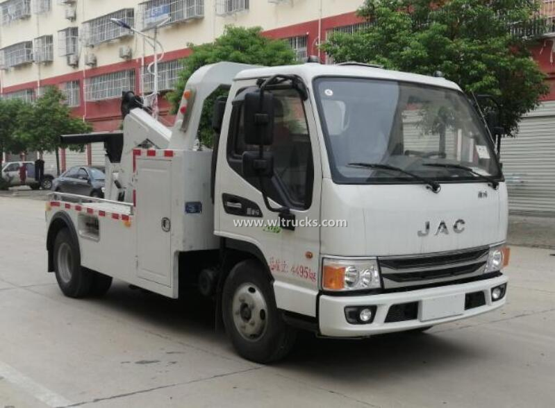 China JAC 3 ton small wrecker towing truck