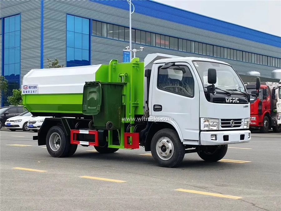 Dongfeng 5m3 side loaders garbage truck
