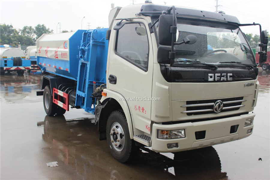 Dongfeng 6-8cbm bin lifter garbage truck