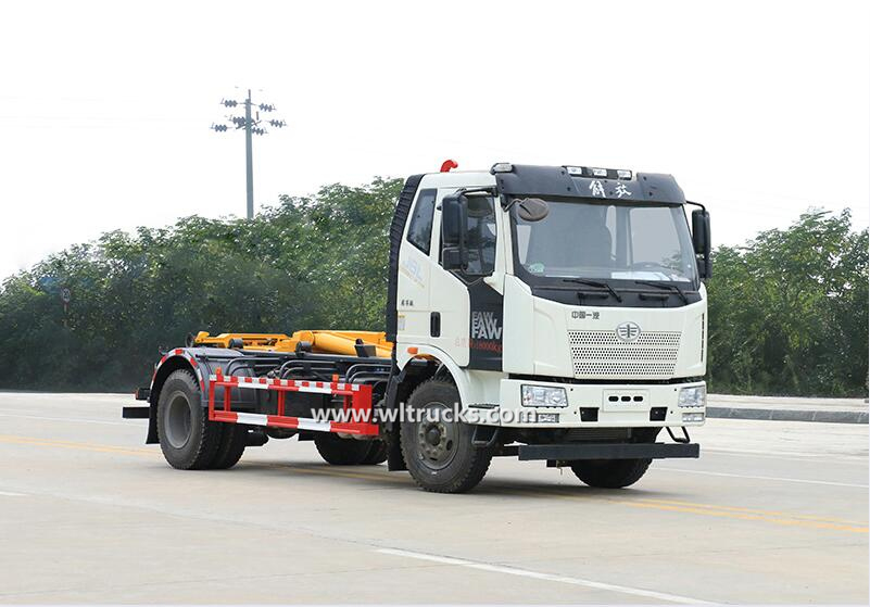 FAW 10-15 cubic meters hook lift dump truck