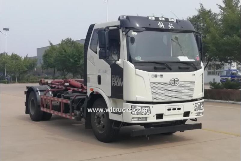 FAW 10-15cbm hook lift garbage truck