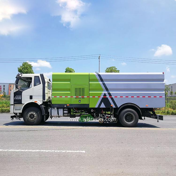 FAW 10 ton vacuum street brush sweeper truck