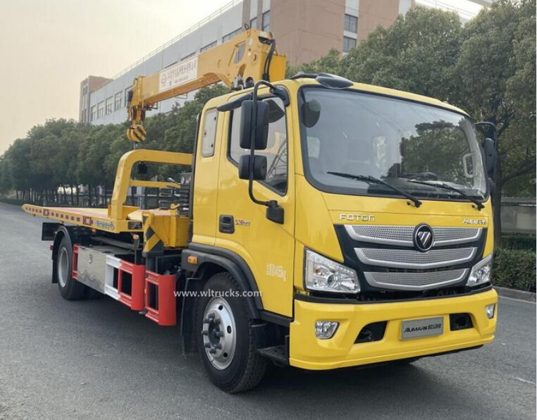 Foton Auman 6 ton hydraulic winch recovery wrecker truck with crane