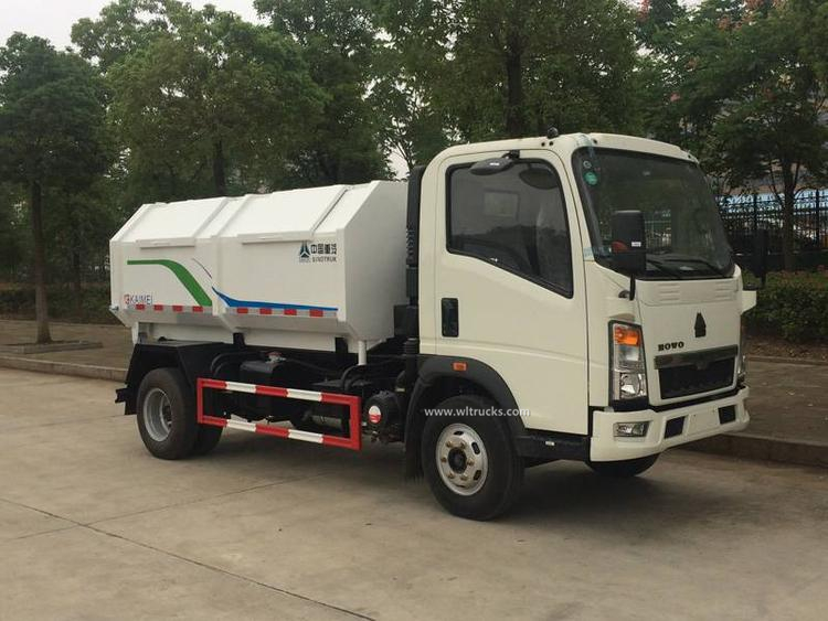 Howo 5cbm hook lift garbage truck