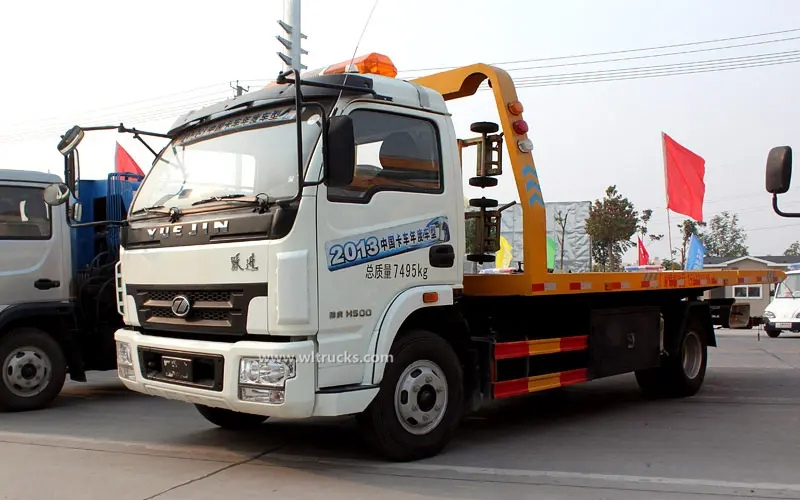 SAIC Yuejin 5 ton tilt tray tow truck