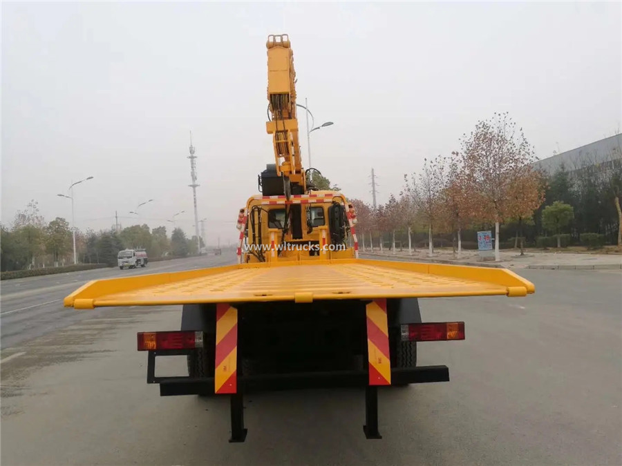 Shacman xuande 8-10t flatbed wrecker tow truck with crane