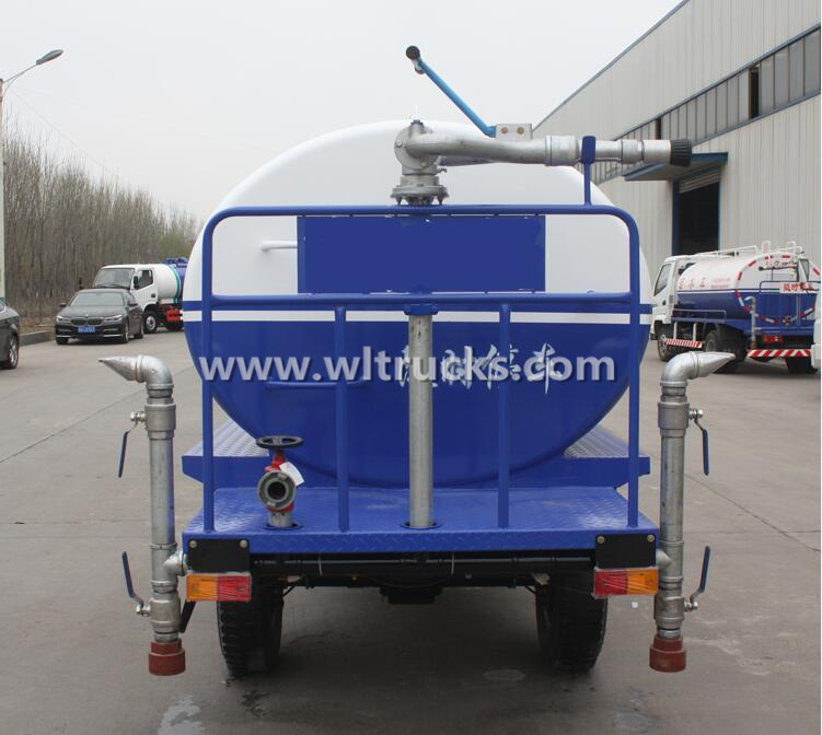 3 wheel 2 ton water bowser tanker truck