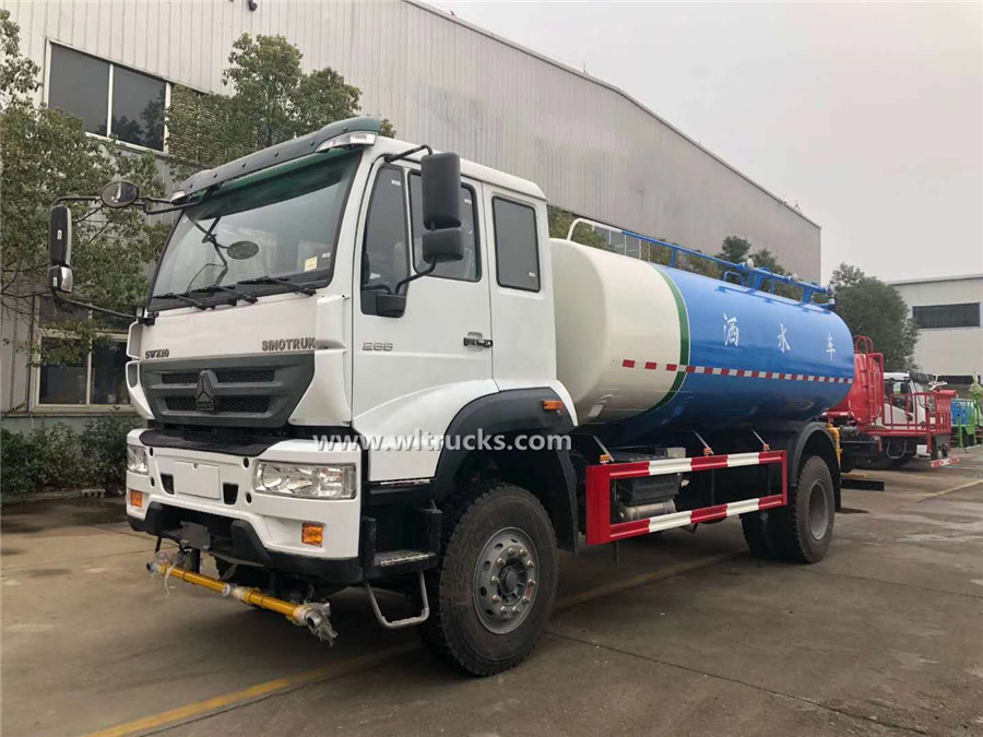 4x2 Sinotruk Steyr 15cbm water tank sprinkler truck