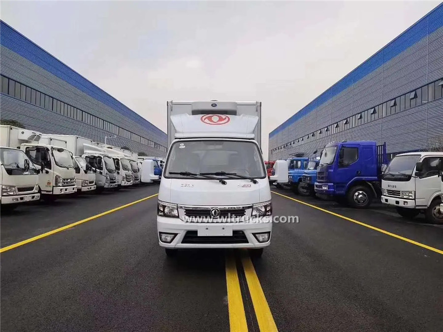 6 wheeler Dongfeng diesel mini 2t cooling van truck