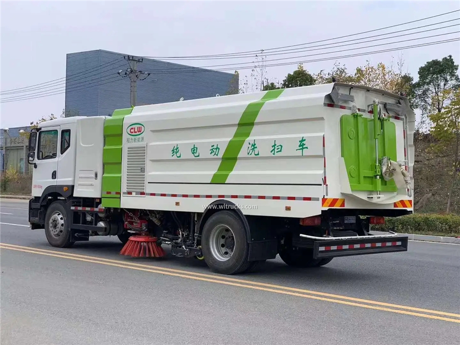 Dongfeng 12 ton electric street washing and sweeping truck