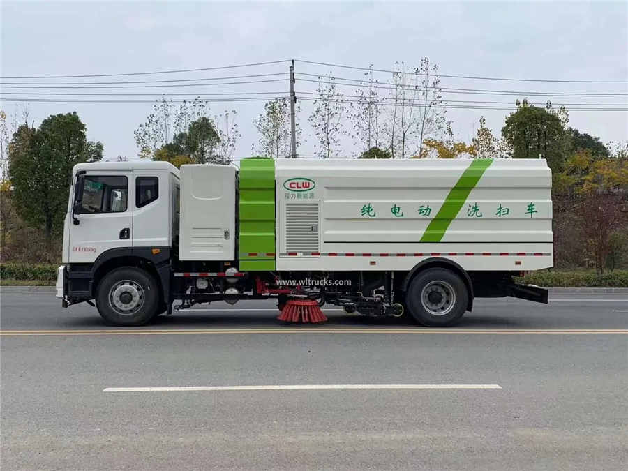 Dongfeng 12cbm electric road washing and sweeping truck