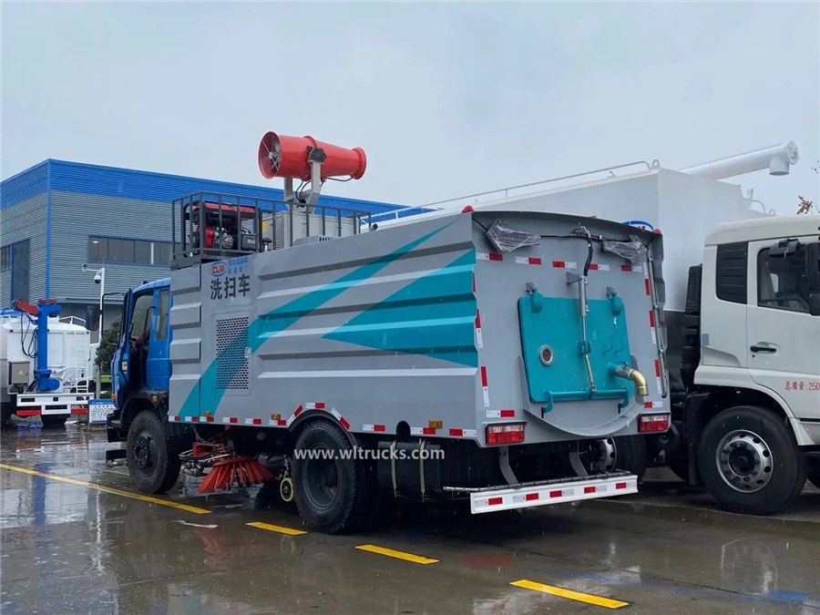 Dongfeng 16 ton street sweeping machine With 30m fog cannon