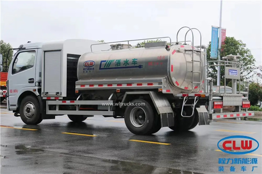 Dongfeng 5000L electric Aluminum water bowser tanker