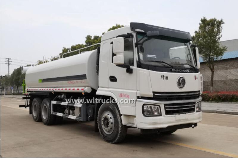 Euro 6 Shacman Xuande 20m3 steel water tank truck