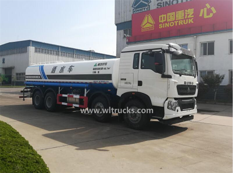 Euro V HOWO 25000 liters Water bowser truck