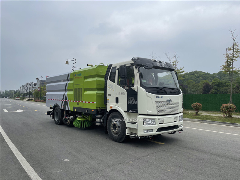 FAW 16cbm street washing sweeping truck