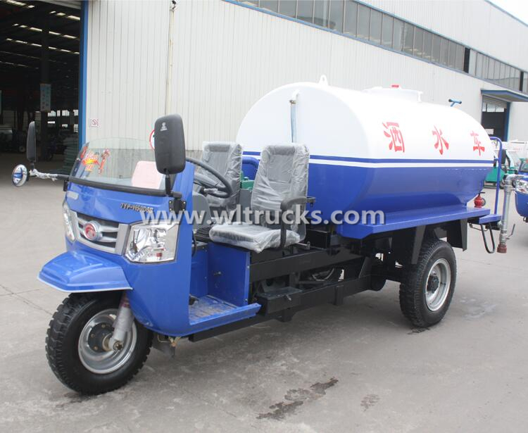 Motorized 3 wheel tricycles water tanker truck