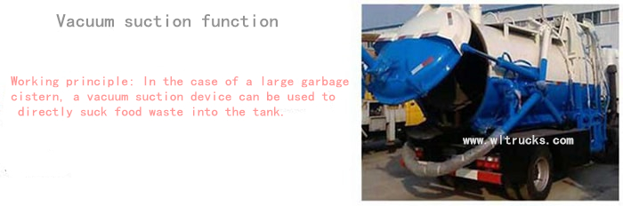 Vacuum suction function of kitchen garbage truck